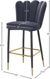 Lily Velvet / Engineered Wood / Metal / Foam Contemporary Grey Velvet Stool - 20" W x 23.5" D x 44" H