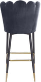 Lily Velvet / Engineered Wood / Metal / Foam Contemporary Grey Velvet Stool - 20" W x 23.5" D x 44" H