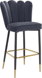 Lily Velvet / Engineered Wood / Metal / Foam Contemporary Grey Velvet Stool - 20" W x 23.5" D x 44" H