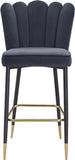 Lily Velvet / Engineered Wood / Metal / Foam Contemporary Grey Velvet Stool - 20" W x 23.5" D x 44" H