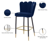 Lily Velvet / Engineered Wood / Metal / Foam Contemporary Navy Velvet Stool - 20" W x 23.5" D x 44" H