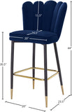 Lily Velvet / Engineered Wood / Metal / Foam Contemporary Navy Velvet Stool - 20" W x 23.5" D x 44" H