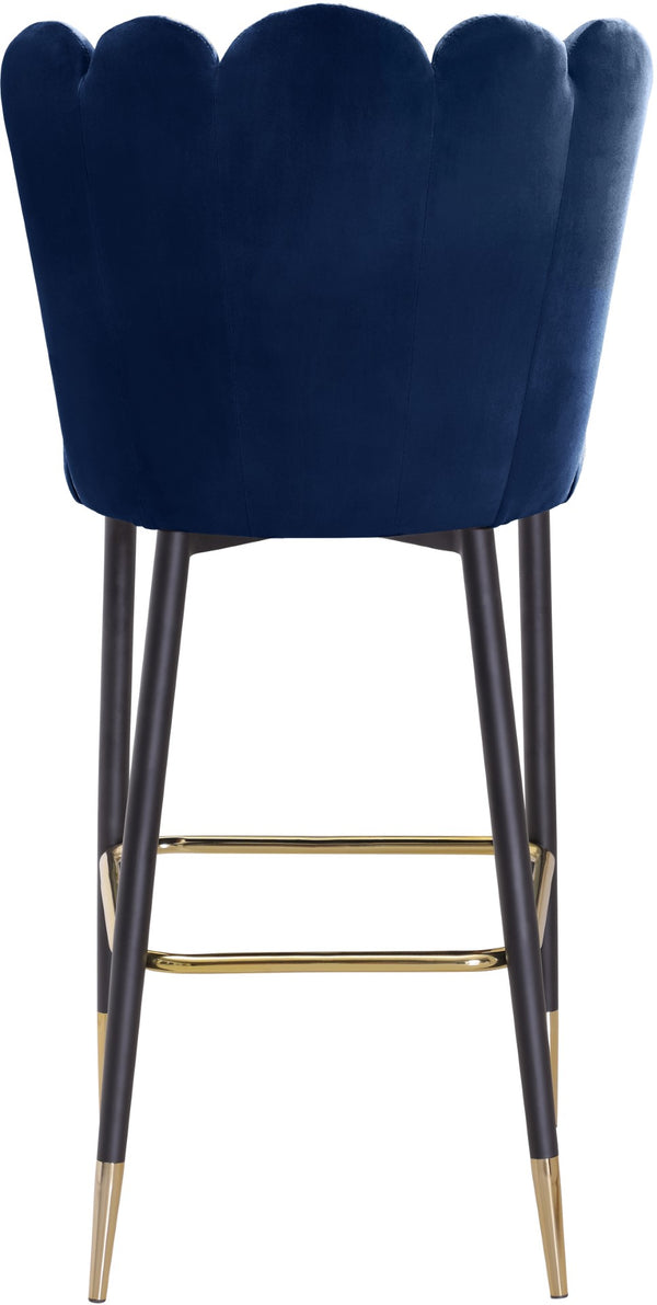 Lily Velvet / Engineered Wood / Metal / Foam Contemporary Navy Velvet Stool - 20" W x 23.5" D x 44" H