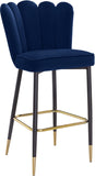 Lily Velvet / Engineered Wood / Metal / Foam Contemporary Navy Velvet Stool - 20" W x 23.5" D x 44" H