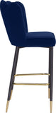 Lily Velvet / Engineered Wood / Metal / Foam Contemporary Navy Velvet Stool - 20" W x 23.5" D x 44" H