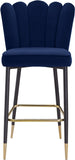 Lily Velvet / Engineered Wood / Metal / Foam Contemporary Navy Velvet Stool - 20" W x 23.5" D x 44" H