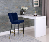 Lily Velvet / Engineered Wood / Metal / Foam Contemporary Navy Velvet Stool - 20" W x 23.5" D x 44" H