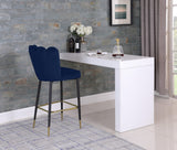 Lily Velvet / Engineered Wood / Metal / Foam Contemporary Navy Velvet Stool - 20" W x 23.5" D x 44" H