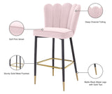 Lily Velvet / Engineered Wood / Metal / Foam Contemporary Pink Velvet Stool - 20" W x 23.5" D x 44" H