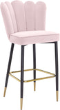 Lily Velvet / Engineered Wood / Metal / Foam Contemporary Pink Velvet Stool - 20" W x 23.5" D x 44" H