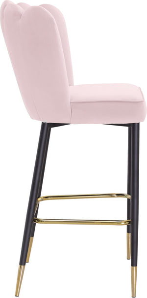 Lily Velvet / Engineered Wood / Metal / Foam Contemporary Pink Velvet Stool - 20" W x 23.5" D x 44" H