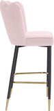 Lily Velvet / Engineered Wood / Metal / Foam Contemporary Pink Velvet Stool - 20" W x 23.5" D x 44" H