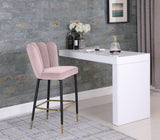 Lily Velvet / Engineered Wood / Metal / Foam Contemporary Pink Velvet Stool - 20" W x 23.5" D x 44" H