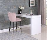 Lily Velvet / Engineered Wood / Metal / Foam Contemporary Pink Velvet Stool - 20" W x 23.5" D x 44" H