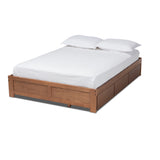 Wren Modern and Contemporary Walnut Finished 3-Drawer Full Size Platform Storage Bed Frame