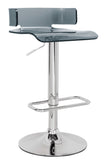 Rania Modern Swivel Adjustable Stool (1Pc) Chrome Steel • ABS Acrylic Gray Seat 96261-ACME