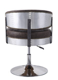 Brancaster Industrial Swivel Adjustable Stool SEAT) Distress Chocolate TGL (Irgachefe) • BASE) Chrome 96268-ACME