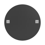 Contemporary Round Mirror with Shelf Black