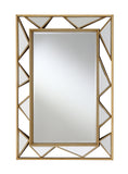 Contemporary Rectangular Geometric Wall Mirror Gold