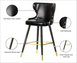 Hendrix Faux Leather / Metal / Engineered Wood / Foam Contemporary Black Faux Leather Counter/Bar Stool - 20" W x 23" D x 40" H