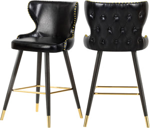 Hendrix Faux Leather / Metal / Engineered Wood / Foam Contemporary Black Faux Leather Counter/Bar Stool - 20" W x 23" D x 40" H