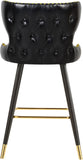 Hendrix Faux Leather / Metal / Engineered Wood / Foam Contemporary Black Faux Leather Counter/Bar Stool - 20" W x 23" D x 40" H