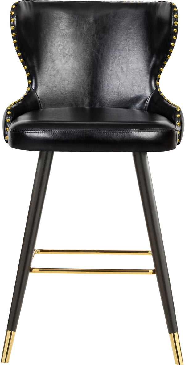Hendrix Faux Leather / Metal / Engineered Wood / Foam Contemporary Black Faux Leather Counter/Bar Stool - 20" W x 23" D x 40" H