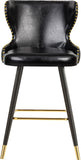 Hendrix Faux Leather / Metal / Engineered Wood / Foam Contemporary Black Faux Leather Counter/Bar Stool - 20" W x 23" D x 40" H