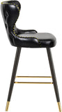 Hendrix Faux Leather / Metal / Engineered Wood / Foam Contemporary Black Faux Leather Counter/Bar Stool - 20" W x 23" D x 40" H