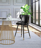 Hendrix Faux Leather / Metal / Engineered Wood / Foam Contemporary Black Faux Leather Counter/Bar Stool - 20" W x 23" D x 40" H