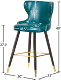 Hendrix Faux Leather / Metal / Engineered Wood / Foam Contemporary Blue Faux Leather Counter/Bar Stool - 20" W x 23" D x 40" H