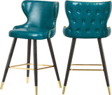 Hendrix Faux Leather / Metal / Engineered Wood / Foam Contemporary Blue Faux Leather Counter/Bar Stool - 20" W x 23" D x 40" H