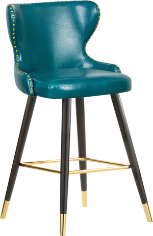 Hendrix Faux Leather / Metal / Engineered Wood / Foam Contemporary Blue Faux Leather Counter/Bar Stool - 20" W x 23" D x 40" H