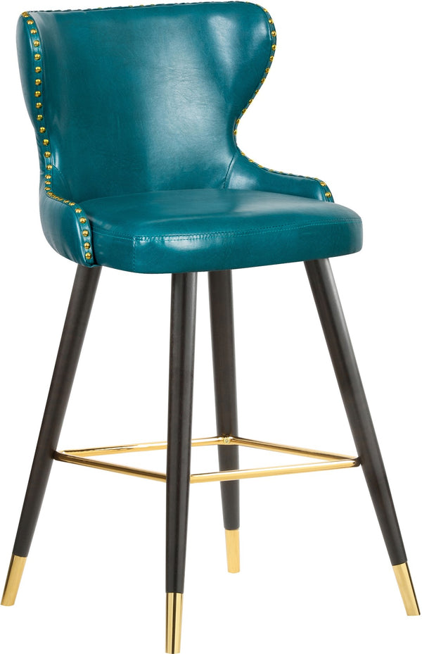 Hendrix Faux Leather / Metal / Engineered Wood / Foam Contemporary Blue Faux Leather Counter/Bar Stool - 20" W x 23" D x 40" H