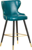 Hendrix Faux Leather / Metal / Engineered Wood / Foam Contemporary Blue Faux Leather Counter/Bar Stool - 20" W x 23" D x 40" H