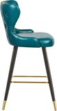 Hendrix Faux Leather / Metal / Engineered Wood / Foam Contemporary Blue Faux Leather Counter/Bar Stool - 20" W x 23" D x 40" H