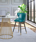 Hendrix Faux Leather / Metal / Engineered Wood / Foam Contemporary Blue Faux Leather Counter/Bar Stool - 20" W x 23" D x 40" H