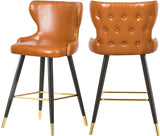 Hendrix Faux Leather / Metal / Engineered Wood / Foam Contemporary Cognac Faux Leather Counter/Bar Stool - 20" W x 23" D x 40" H