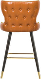 Hendrix Faux Leather / Metal / Engineered Wood / Foam Contemporary Cognac Faux Leather Counter/Bar Stool - 20" W x 23" D x 40" H