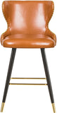 Hendrix Faux Leather / Metal / Engineered Wood / Foam Contemporary Cognac Faux Leather Counter/Bar Stool - 20" W x 23" D x 40" H