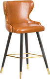 Hendrix Faux Leather / Metal / Engineered Wood / Foam Contemporary Cognac Faux Leather Counter/Bar Stool - 20" W x 23" D x 40" H