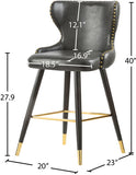 Hendrix Faux Leather / Metal / Engineered Wood / Foam Contemporary Grey Faux Leather Counter/Bar Stool - 20" W x 23" D x 40" H