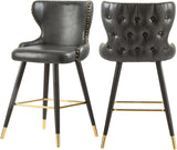 Hendrix Faux Leather / Metal / Engineered Wood / Foam Contemporary Grey Faux Leather Counter/Bar Stool - 20" W x 23" D x 40" H