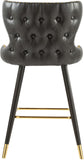 Hendrix Faux Leather / Metal / Engineered Wood / Foam Contemporary Grey Faux Leather Counter/Bar Stool - 20" W x 23" D x 40" H