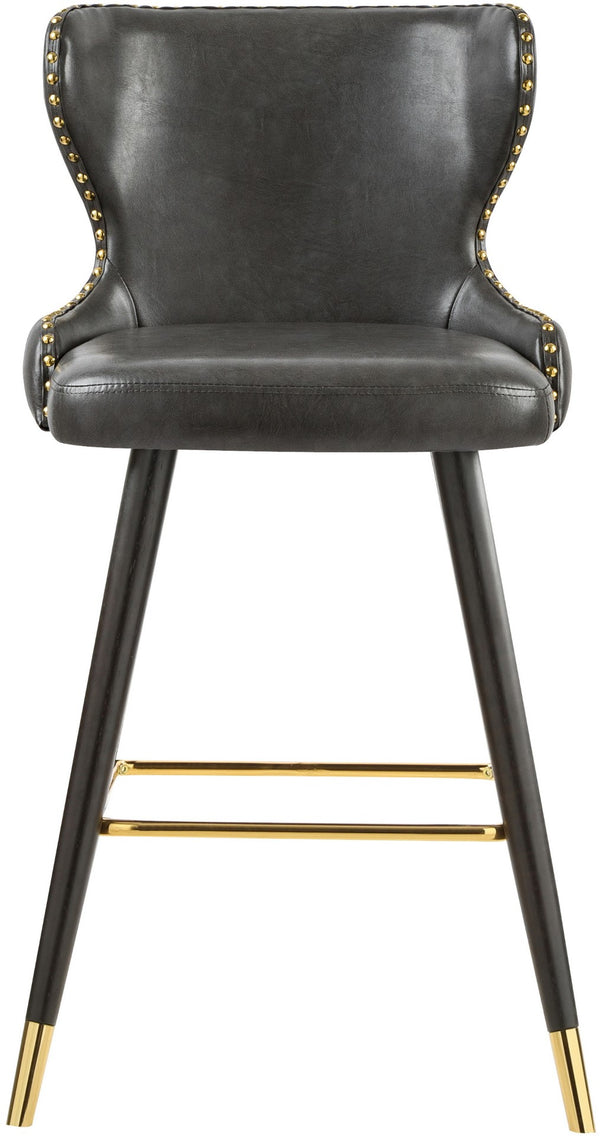 Hendrix Faux Leather / Metal / Engineered Wood / Foam Contemporary Grey Faux Leather Counter/Bar Stool - 20" W x 23" D x 40" H