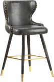 Hendrix Faux Leather / Metal / Engineered Wood / Foam Contemporary Grey Faux Leather Counter/Bar Stool - 20" W x 23" D x 40" H