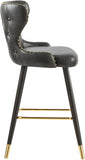 Hendrix Faux Leather / Metal / Engineered Wood / Foam Contemporary Grey Faux Leather Counter/Bar Stool - 20" W x 23" D x 40" H