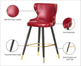 Hendrix Faux Leather / Metal / Engineered Wood / Foam Contemporary Red Faux Leather Counter/Bar Stool - 20" W x 23" D x 40" H