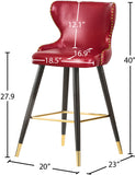 Hendrix Faux Leather / Metal / Engineered Wood / Foam Contemporary Red Faux Leather Counter/Bar Stool - 20" W x 23" D x 40" H