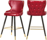 Hendrix Faux Leather / Metal / Engineered Wood / Foam Contemporary Red Faux Leather Counter/Bar Stool - 20" W x 23" D x 40" H